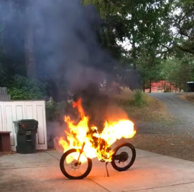 Pożar roweru elektrycznego