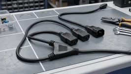 Prosta organizacja zasilania - efektywność stanowiska IT z kablem IEC