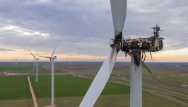 Pożar turbiny wiatrowej pod Piotrkowem Trybunalskim