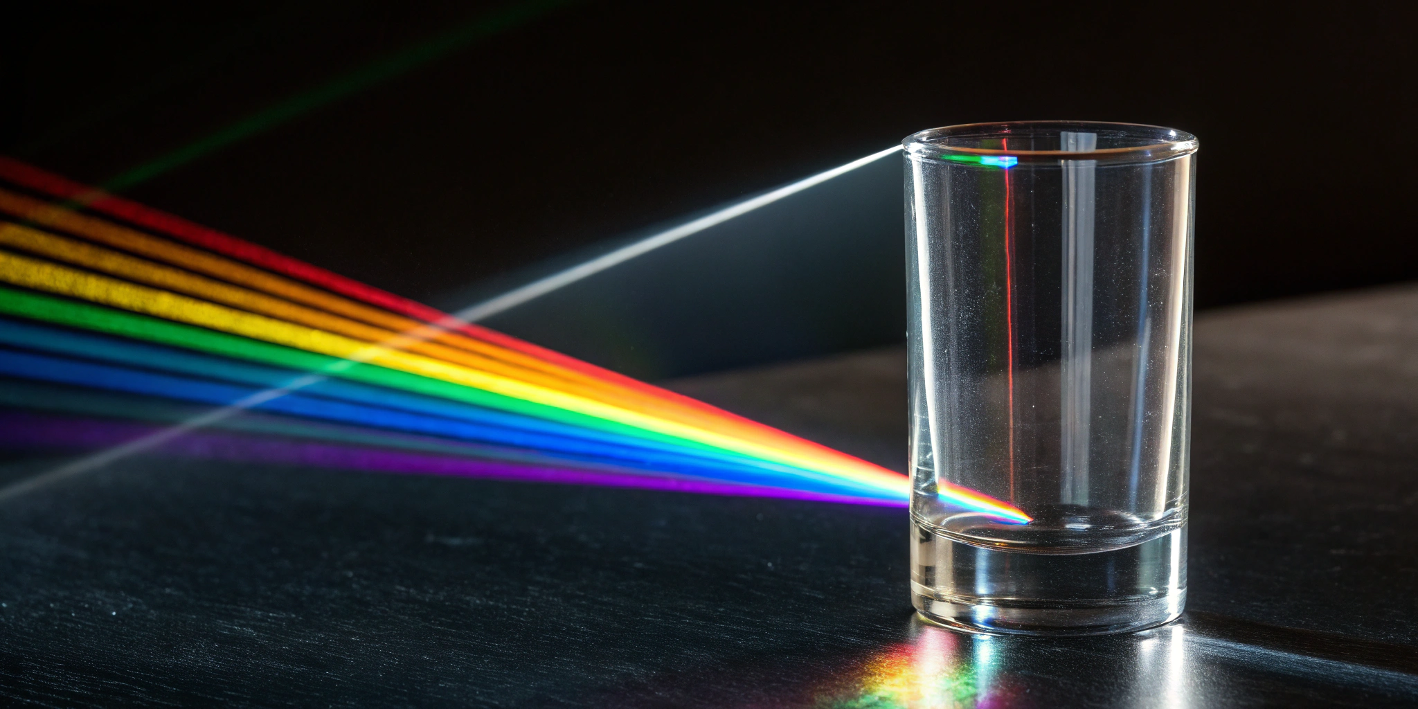 Wizualizacja promienia światła odbijającego się od wewnętrznych ścianek światłowodu, demonstrująca zasadę całkowitego wewnętrznego odbicia.