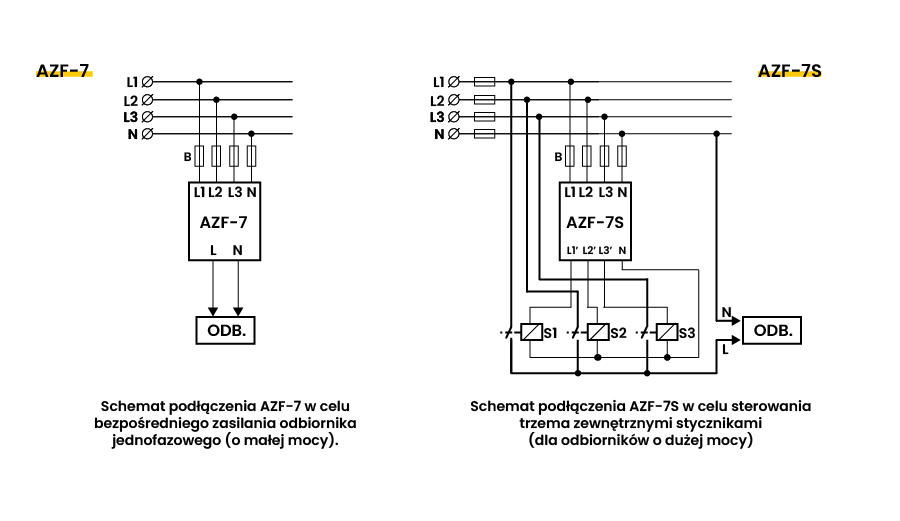 schematy podłączenia AZF-7S