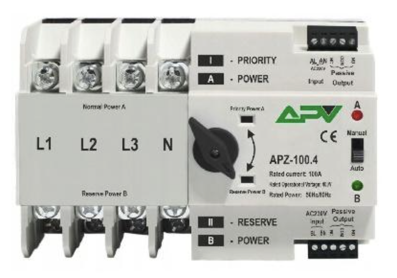 Automatyczny Sieciowy Przełącznik Zasilania 4P 100A 3F PV 400V 3P+N