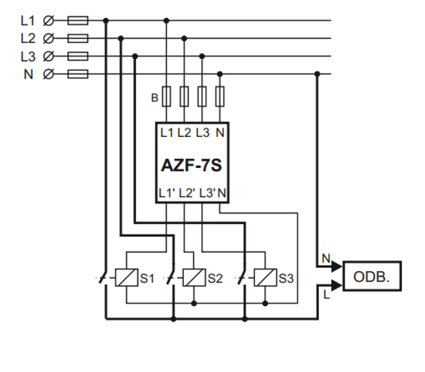 Schemat podłączenia AZF-7s