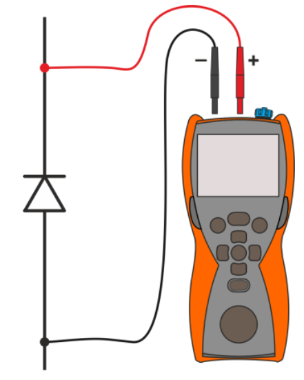  Rys. 18. Podłączenie miernika w teście diody bocznikującej