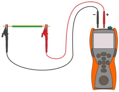 Rys. 6. Podłączenie miernika do pomiaru ciągłości